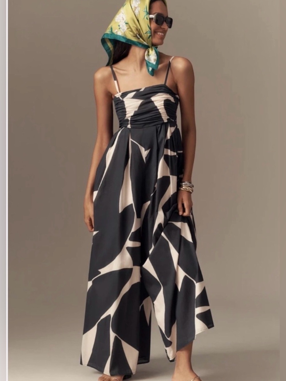 NWOT ANTHROPOLOGIE
Hutch The Mabel Sleeveless Wide-Leg Jumpsuit- Black & White